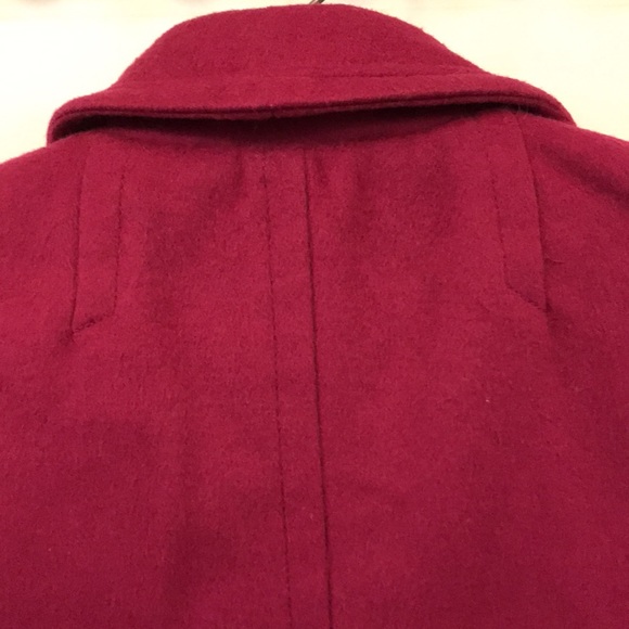 Marc Jacobs Sz 4 jacket raspberry magenta wool button snaps striped sleeves - Picture 11 of 14